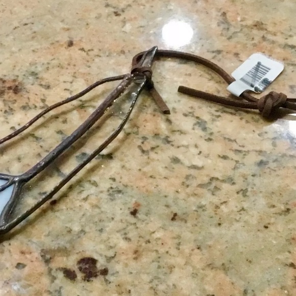 Free People Feather Ornament Glass Copper White - Picture 5 of 5